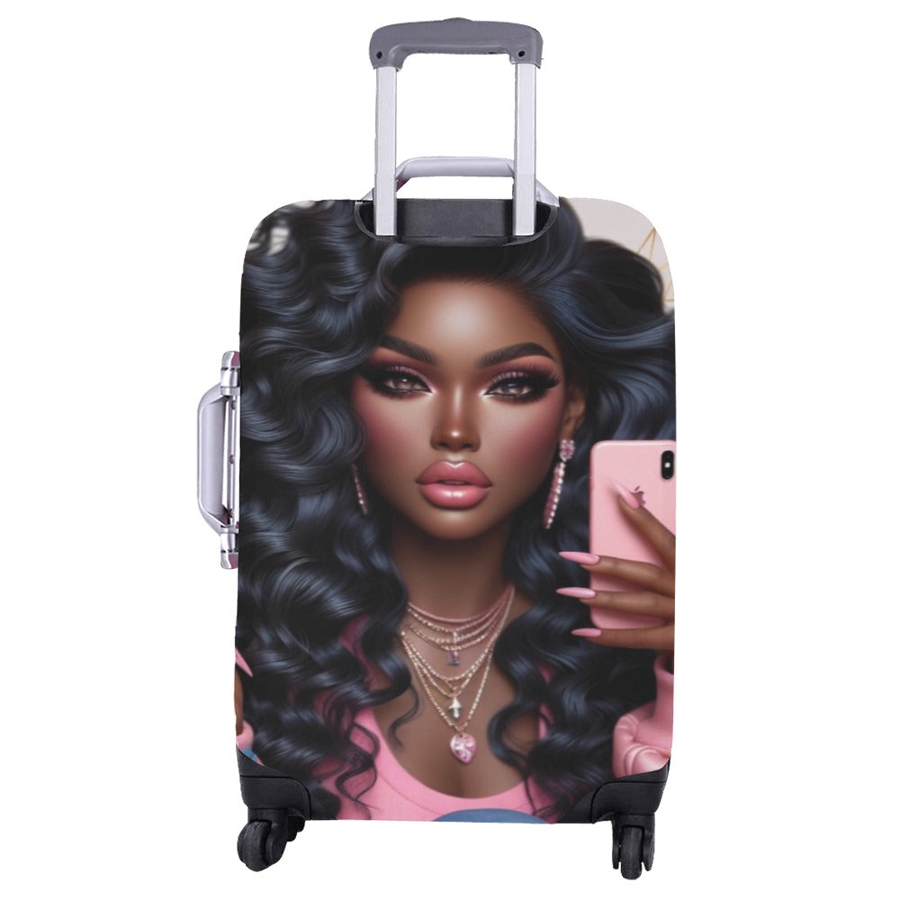 Pink Princess #1 Luggage Cover Luggage Cover/Large 26"-28"