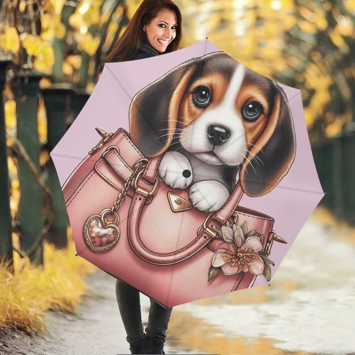 Pink Purse Puppy Umbrella
