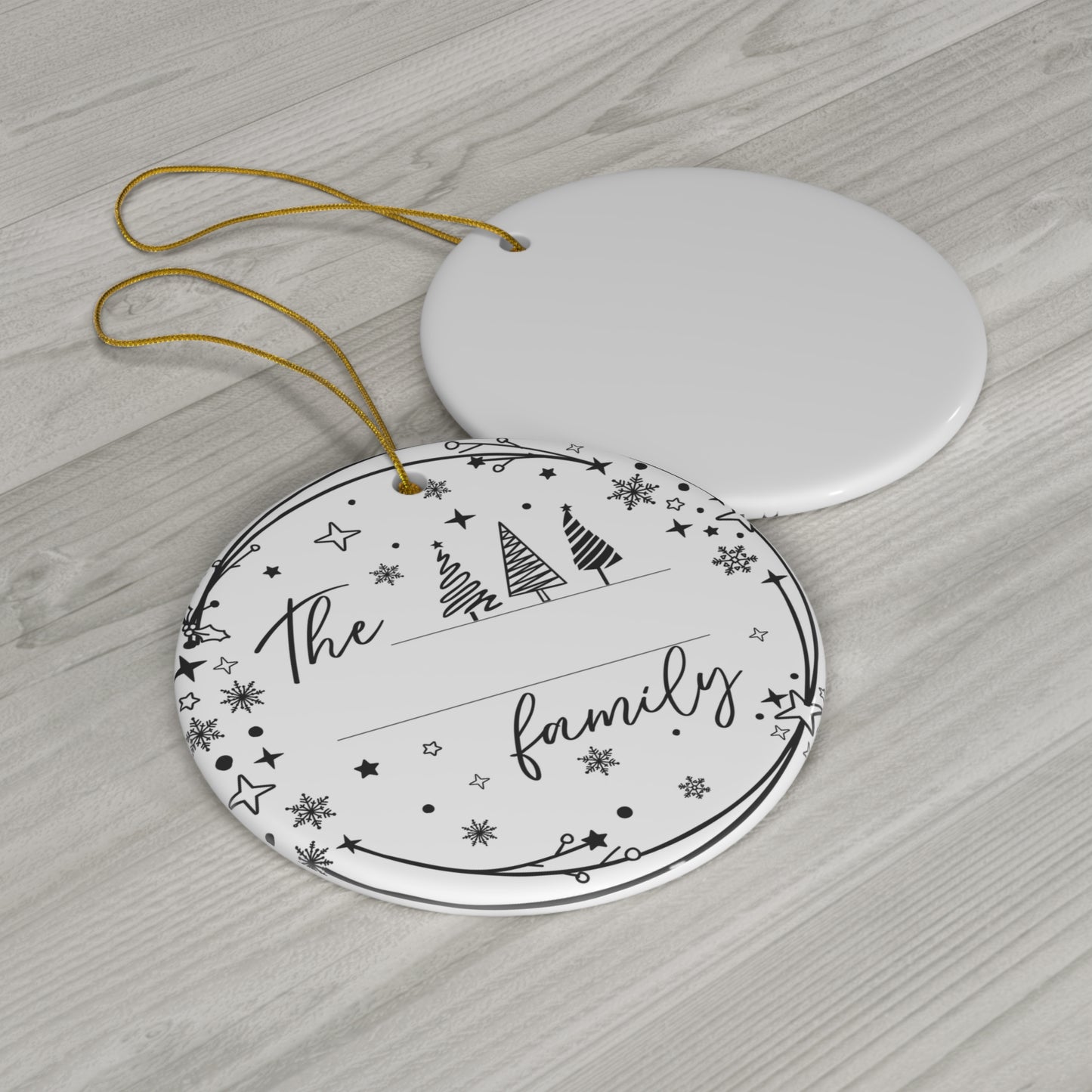 The Family Ceramic Ornament, Personalized Ornament