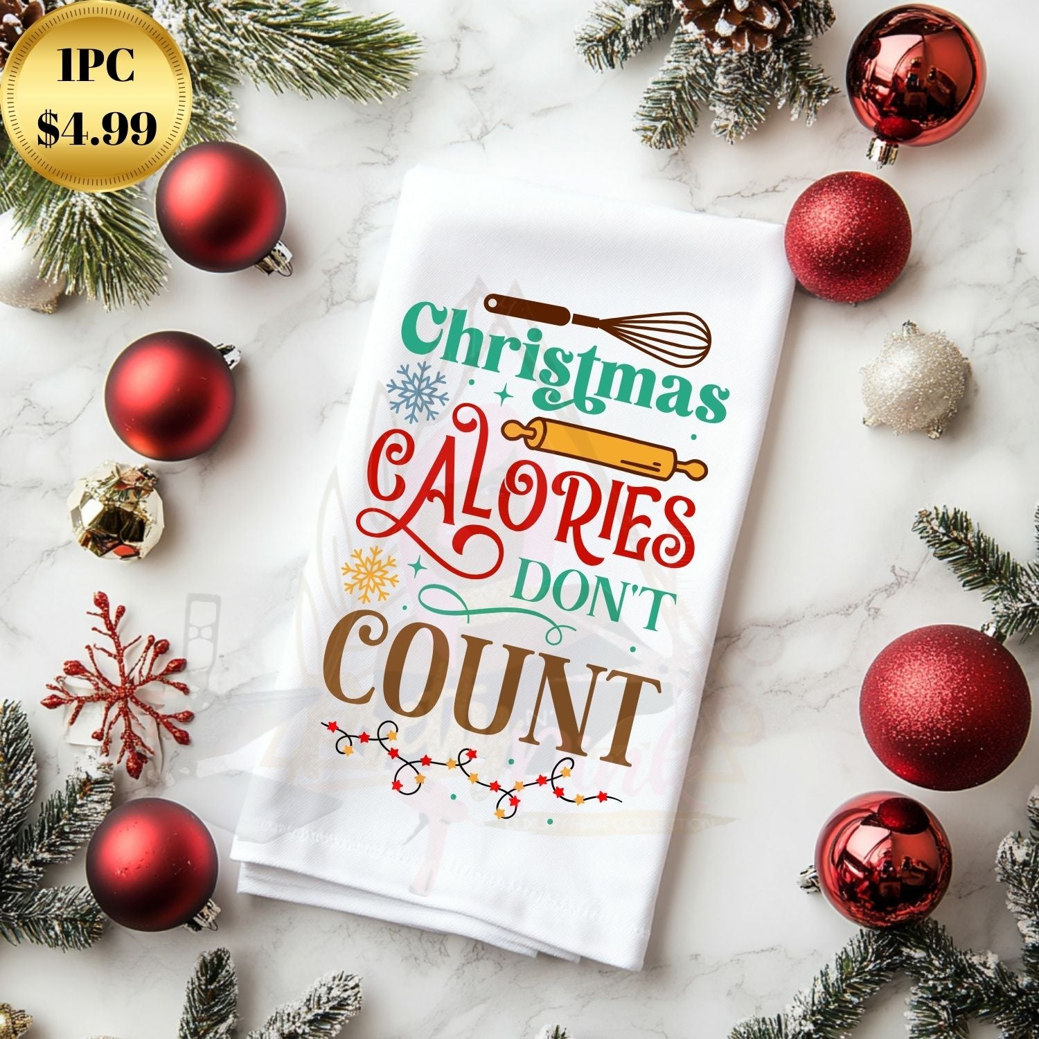 White Christmas Hand Towel (Individual)