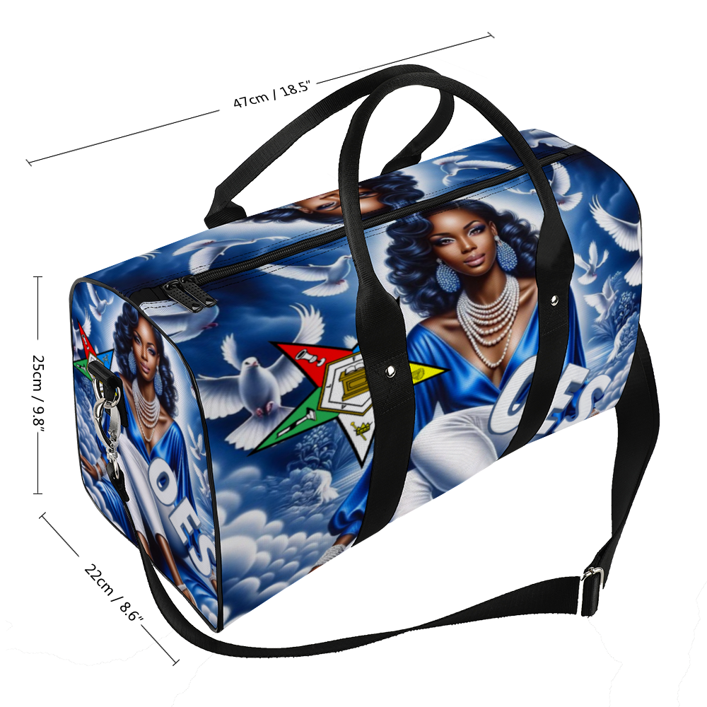 Blue Sky, OES, Sisterhood, Eastern Star, Sorority, Sistar, Masonic, Masonry Travel Bag Black (Small)