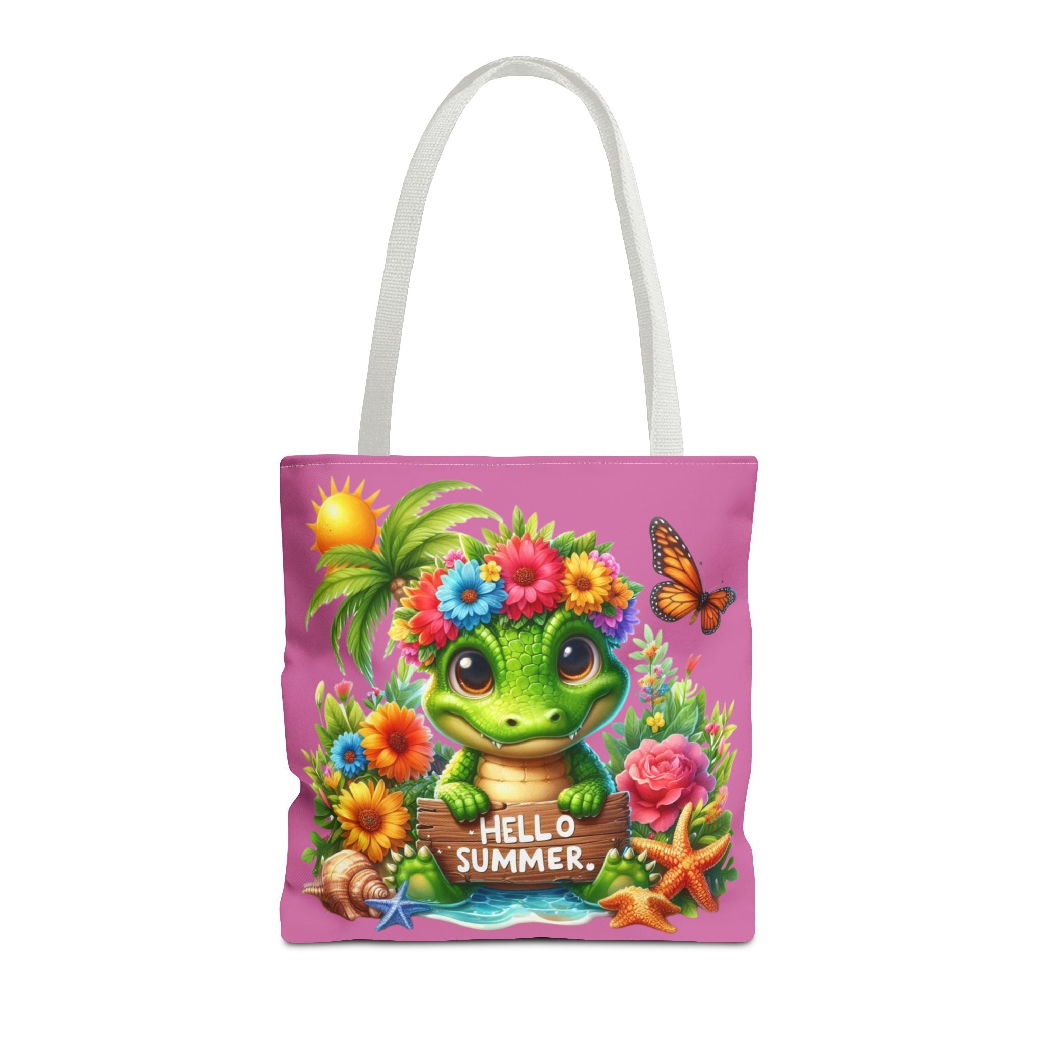 Hello Summer Cute Frog Tote Bag - Vibrant Beach Style for Summer Fun