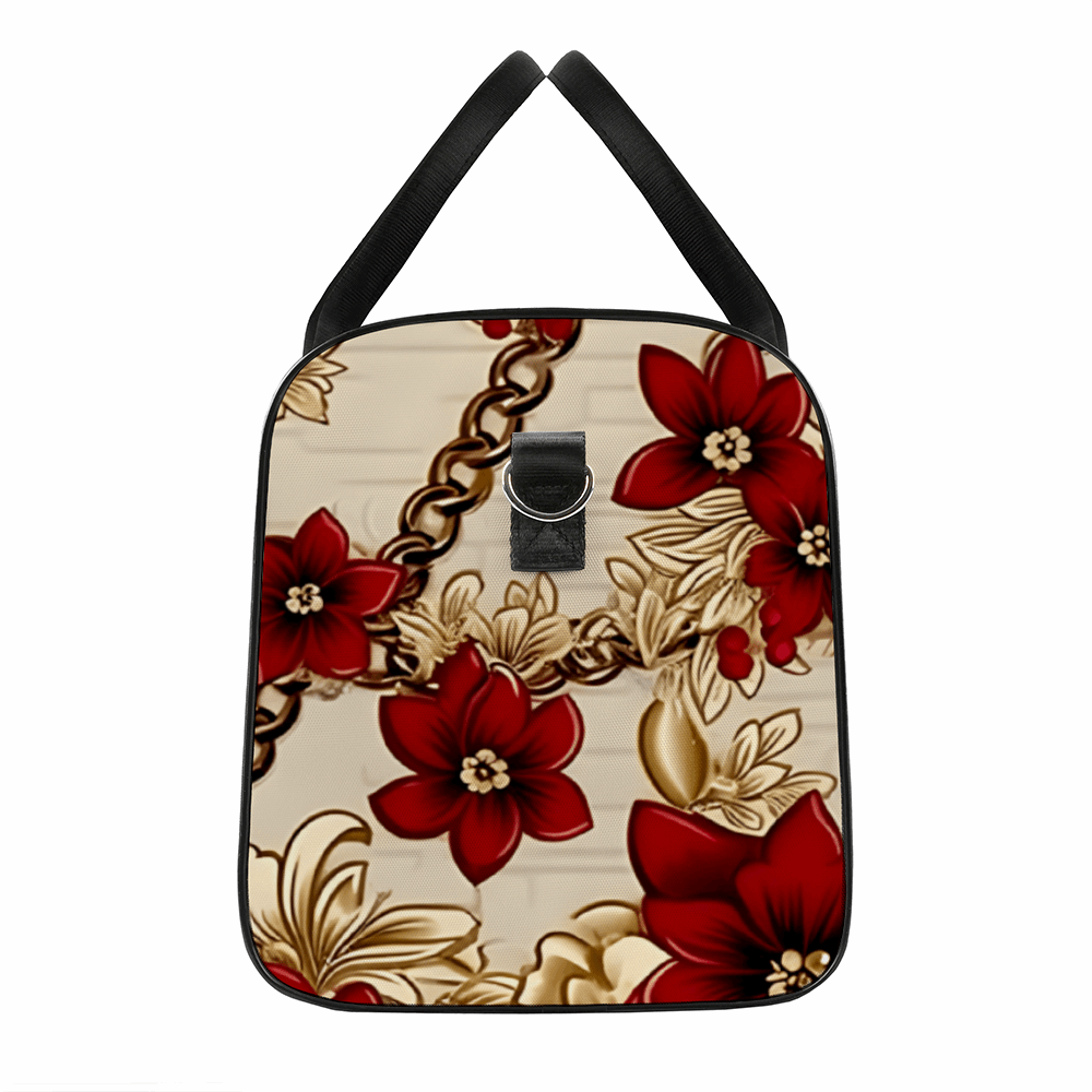 Burgandy & Light Brown Large Travel Luggage Gym Bags Duffel Bags