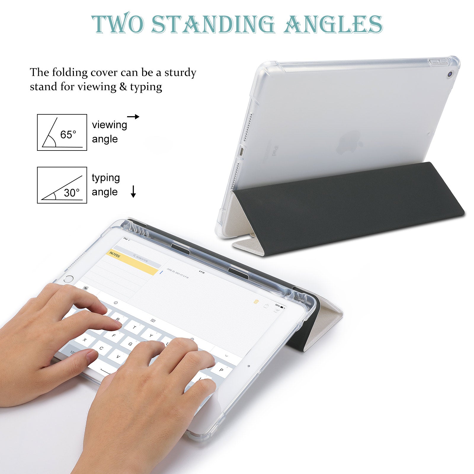AKA Pink and Green Stand iPad Case with Apple Pencil Holder