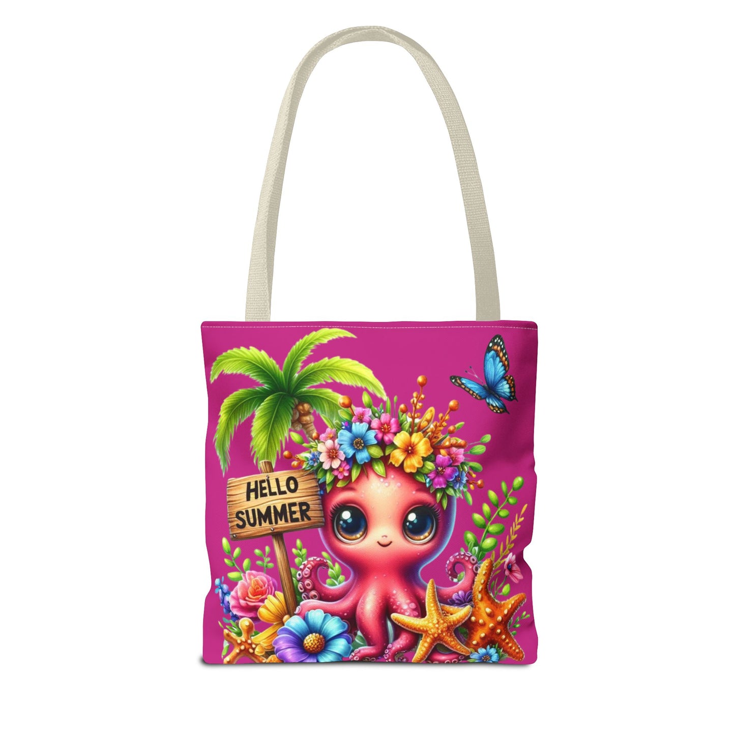 Hello Summer Octopus Tote Bag – Colorful Beach Carryall for Fun Adventures