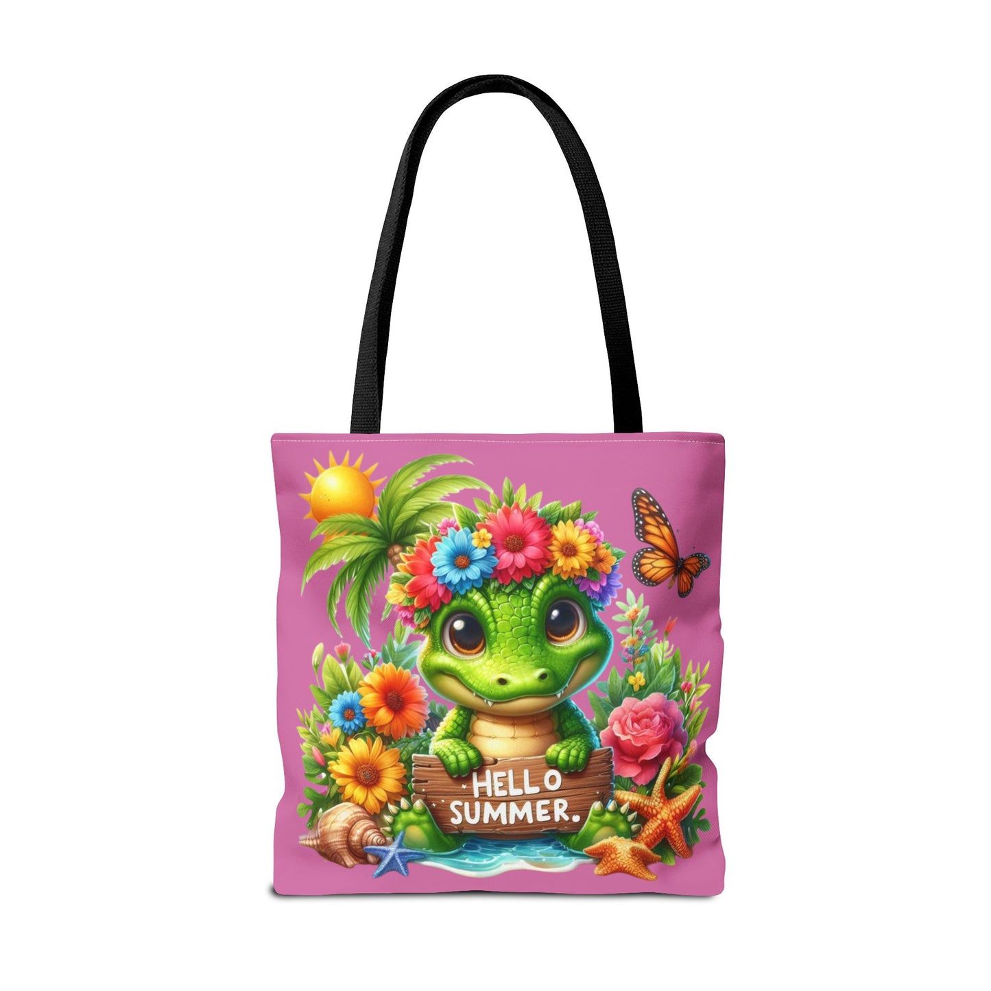 Hello Summer Cute Frog Tote Bag - Vibrant Beach Style for Summer Fun