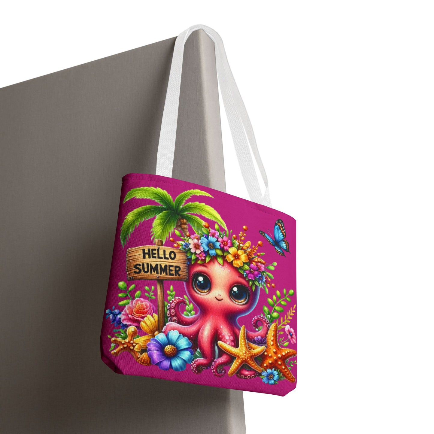 Hello Summer Octopus Tote Bag – Colorful Beach Carryall for Fun Adventures