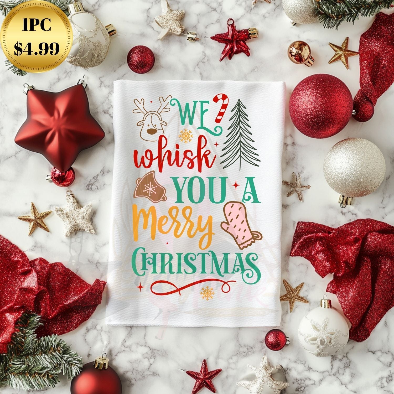 White Christmas Hand Towel (Individual)