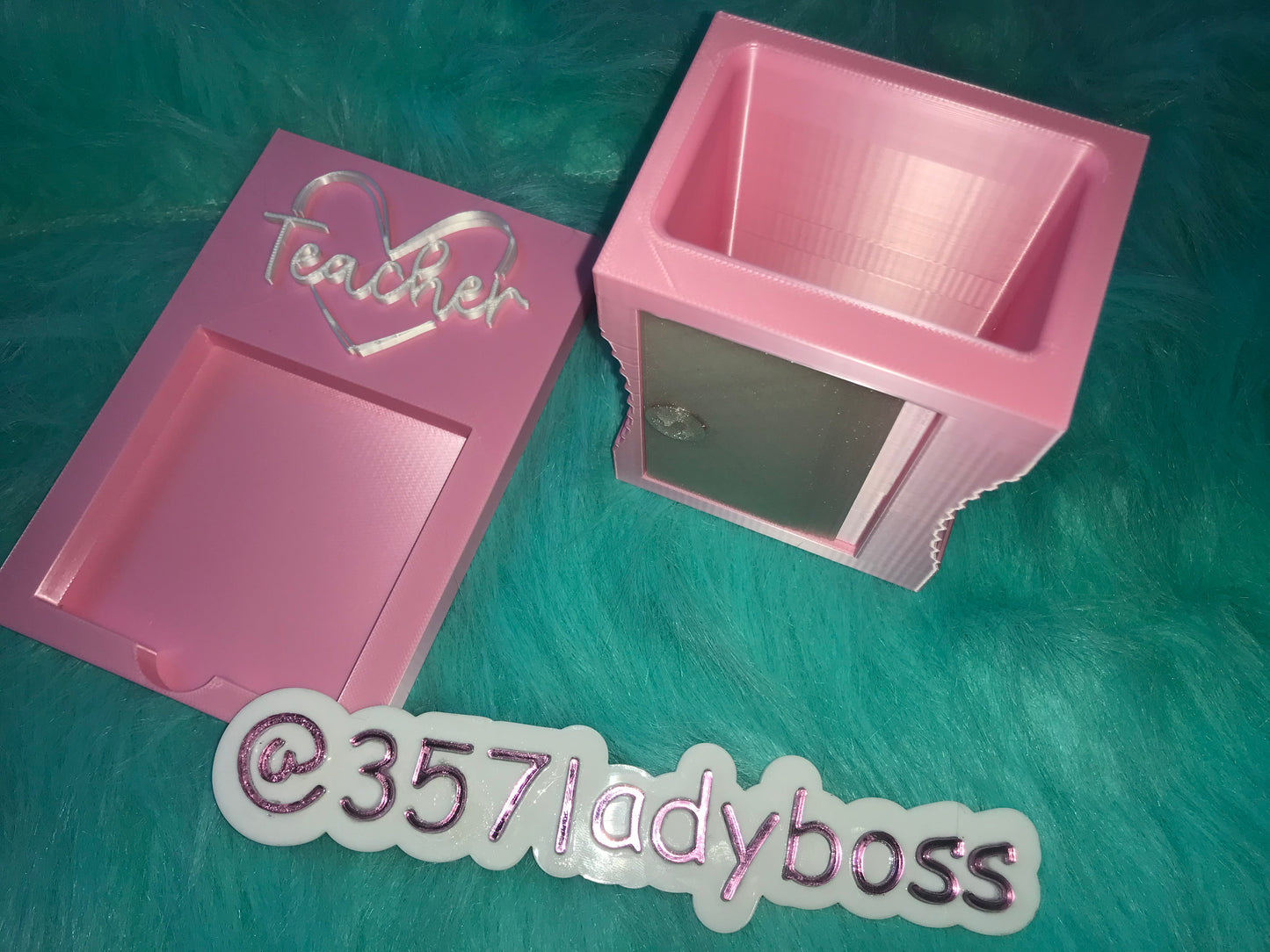 Teacher Note Pad & Pen/Pencil Sharpener Holder Set