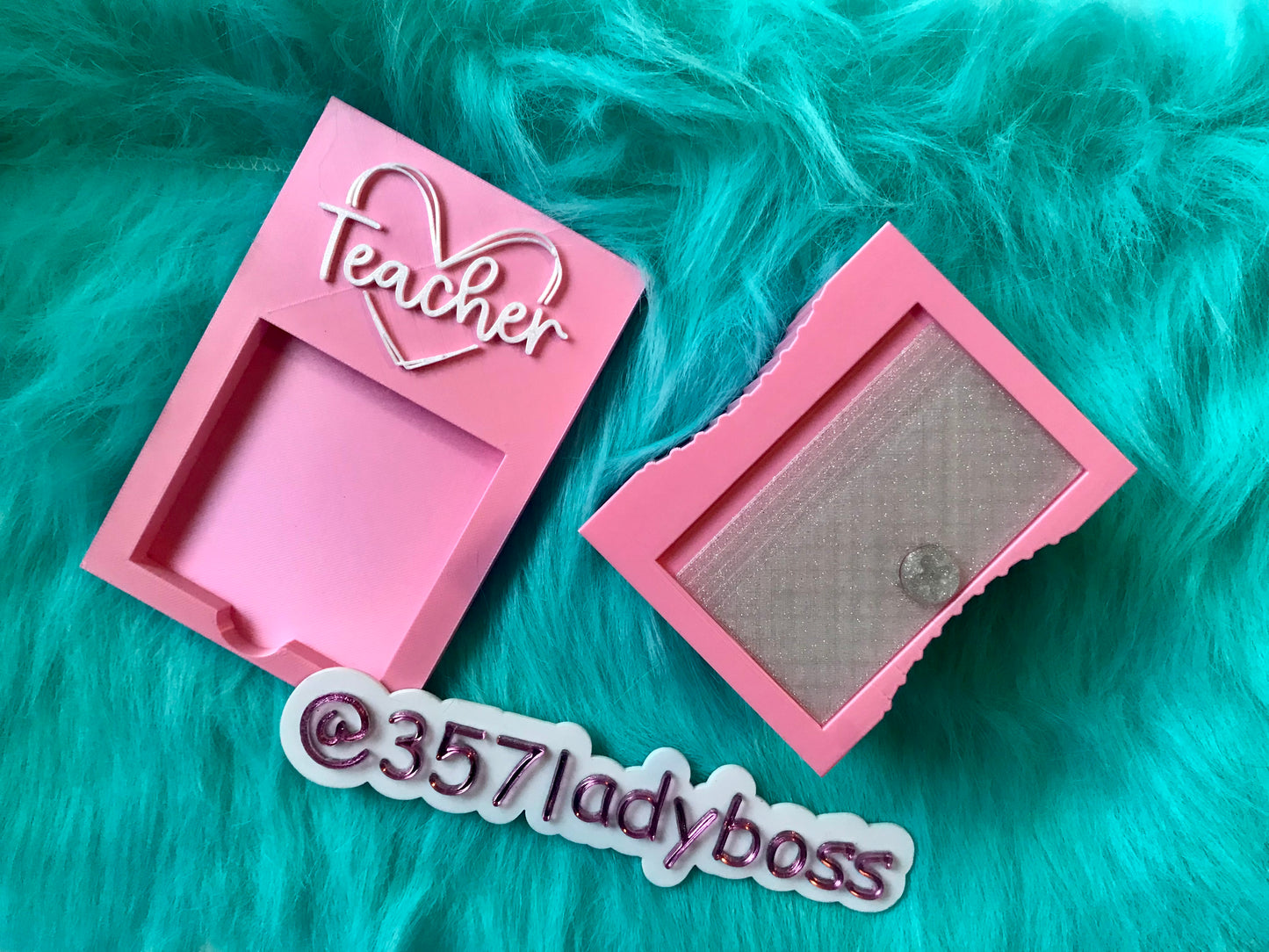 Teacher Note Pad & Pen/Pencil Sharpener Holder Set