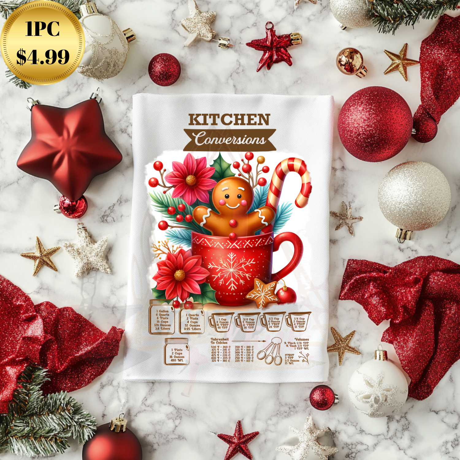 White Christmas Hand Towel (Individual)