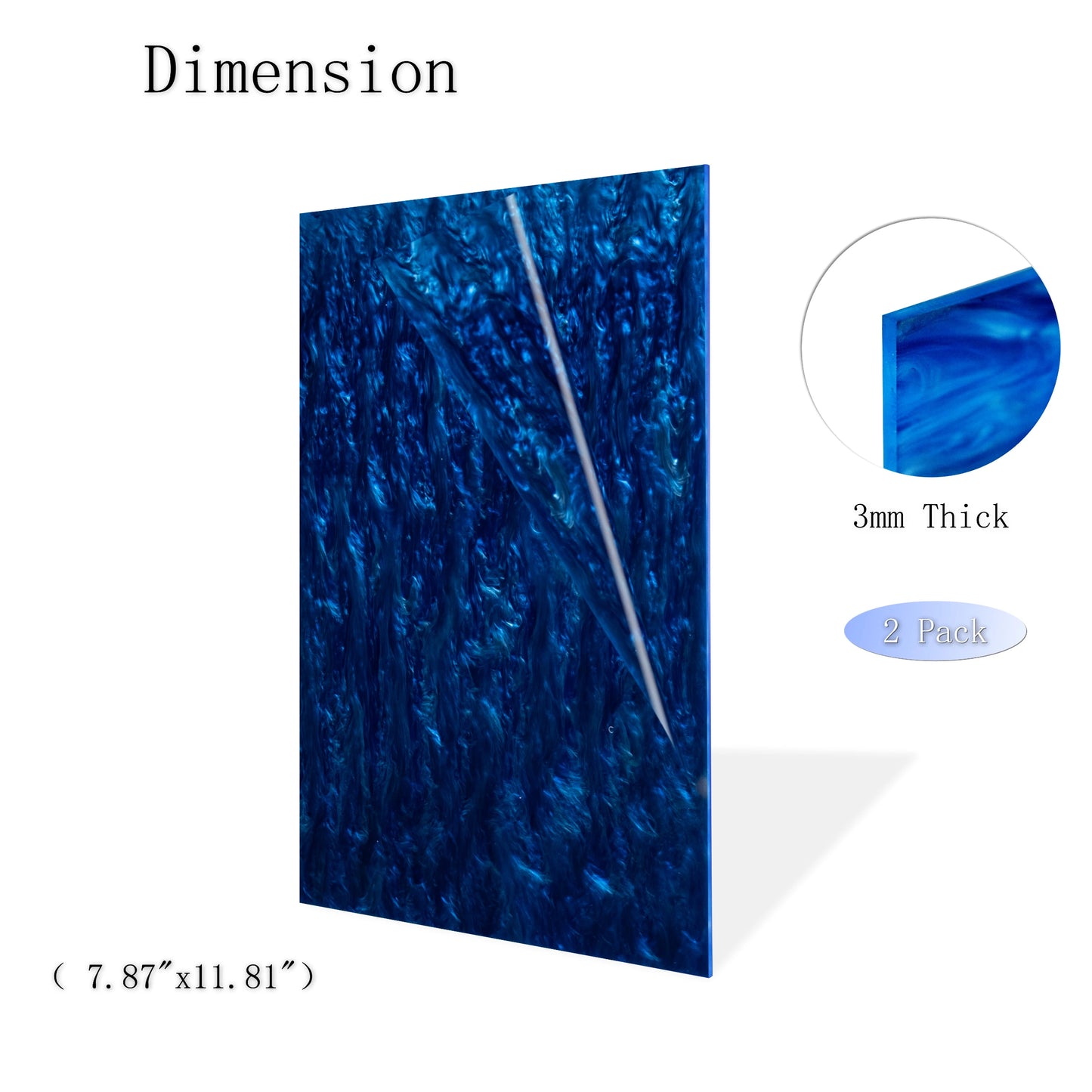Pmma Dark Blue pearl Pattern Cast Acrylic Sheet 3MM Thickness marble 100% virgin material Friendly and odorless