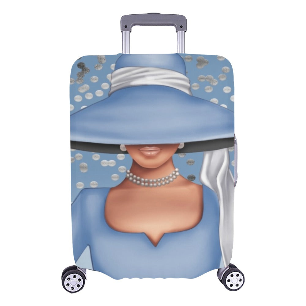 Light Blue Church Lady She Is fearless Luggage Cover Luggage Cover/Large 26"-28" | Luggage Cover (Large) | e-joyer