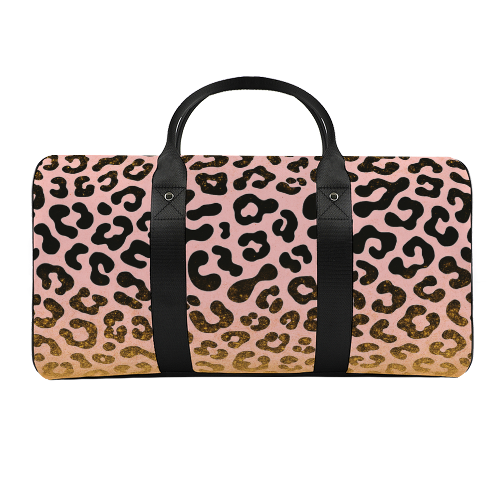Gold Dust & Cow Print Travel Luggage Gym Bags Duffel Bags