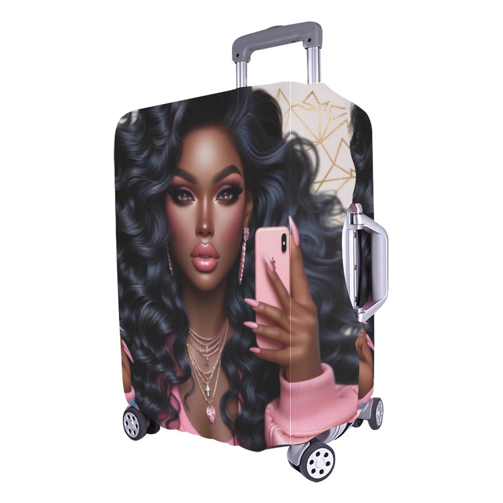 Pink Princess #1 Luggage Cover Luggage Cover/Large 26"-28"