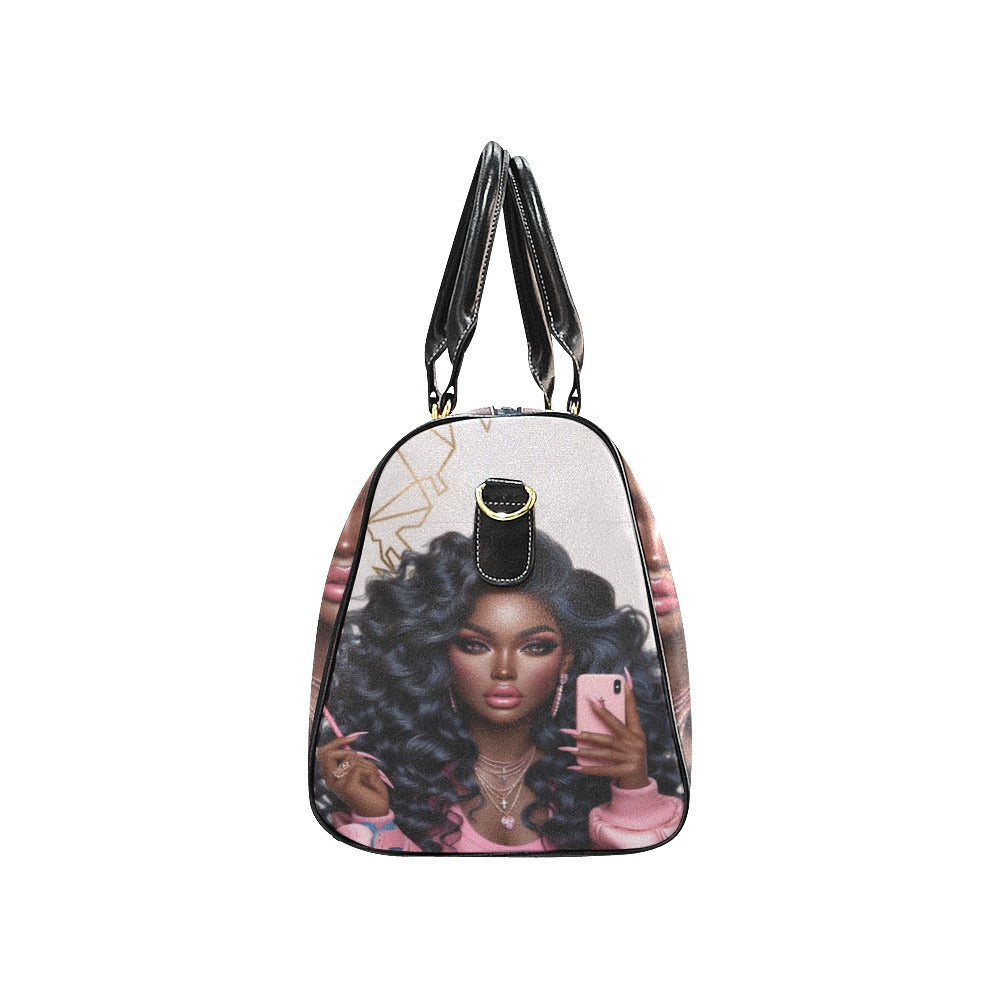 Pink Princess #1 New Waterproof Travel Bag/Small (Model 1639)