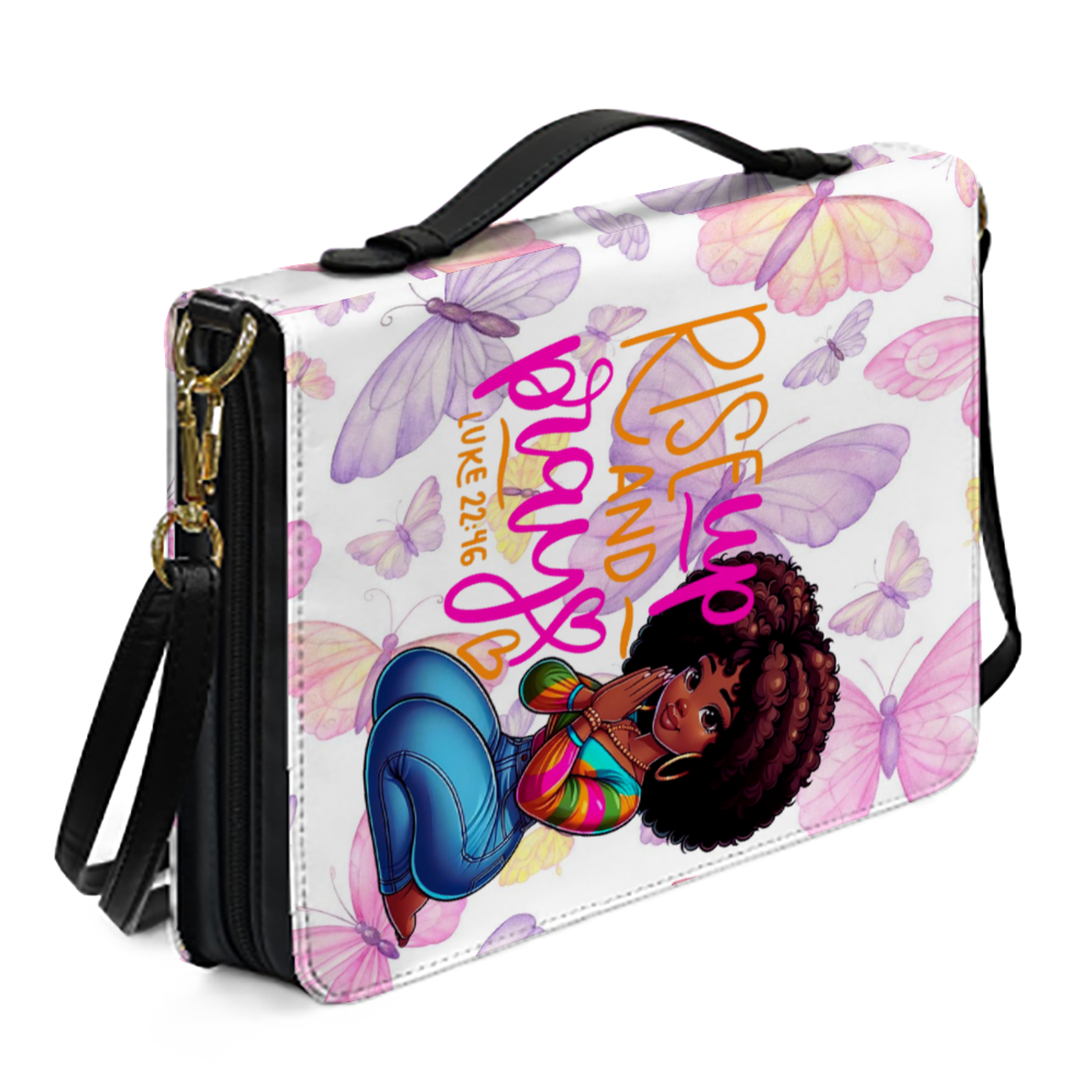 Rise & Shine Butterfly PU Bible Bag Strap