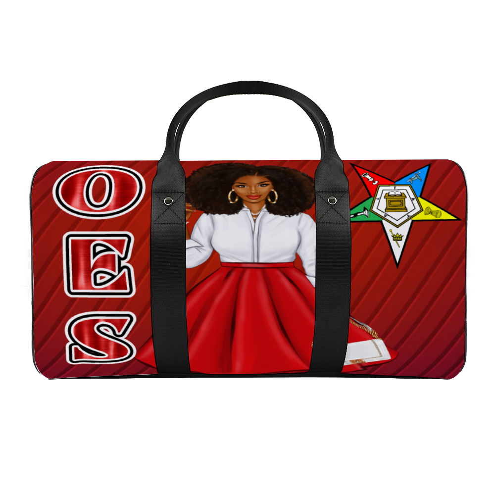 image OES Red Large Travel Luggage Gym Bags Duffel Bags, Order of Eastern Star, Masonic, Soror, Sisterhood