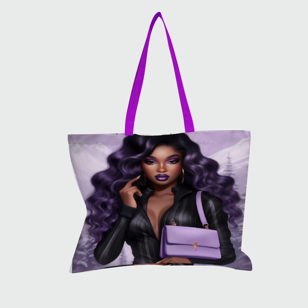 Purple Passion Tote Bags with Inner Zippered Pocket 14"/16" 16OZ 2 sides Different Designs | ThisNew