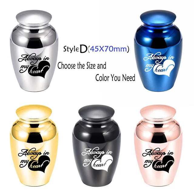 Angel Wings Small Urns for Human Ashes Holder Mini Cremation Urns for Ashes Alloy Metal Memorial Pet Dog Cat Bird Ash 5 Colors