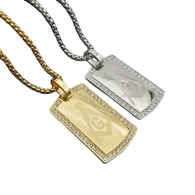 Blues RTS stainless steel Best Price Textured Masonic religion Ag logo Metal Masonic dog tags Pendant for men jewelry | Pretty N Pink Hair & More