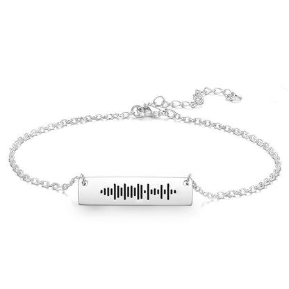 Scannable Code Custom Music Engraved Bar Anklet