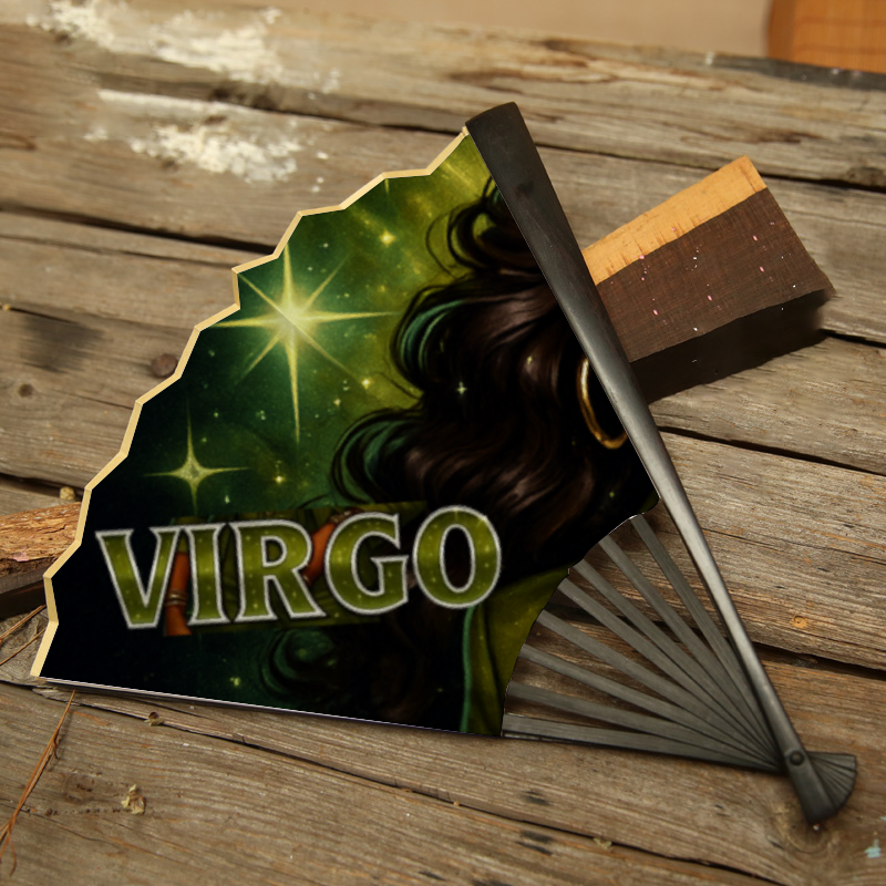Virgo Energy Boots on the ground, Clack Fan Retro Hand-held Folding Fan