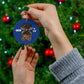 Blue & Yellow OES Ceramic Ornament - Order of the Eastern Star Christmas Gift Exchange