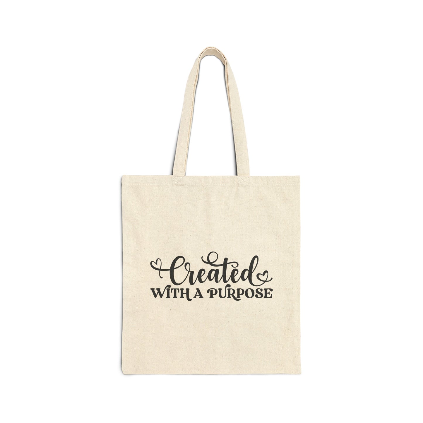 Created with a purpose Cotton Canvas Tote Bag | Bags | Accessories, Bags, Cotton, DTG, Seasonal Picks, TikTok, Totes | Printify