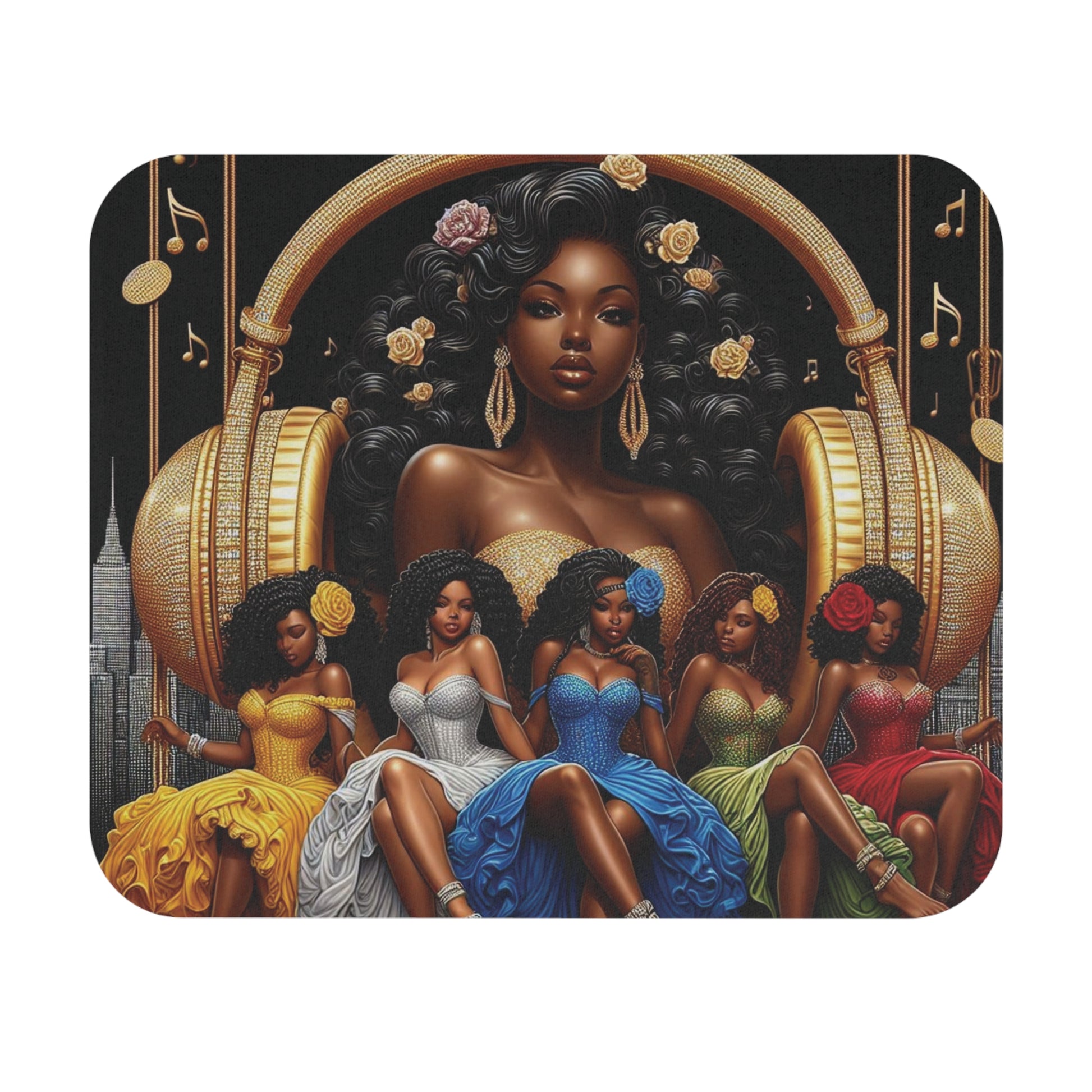 Sisterhood 2, African American Ladies Mouse Pad (Rectangle) | Home Decor | Accessories, Desk, Home & Living, Mouse pad, Mouse Pads, Mousepad | Printify