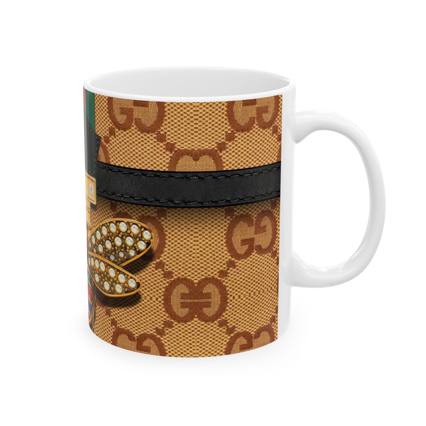 Gucci Bee Brown Purse, Ceramic Mug, (11oz, 15oz)