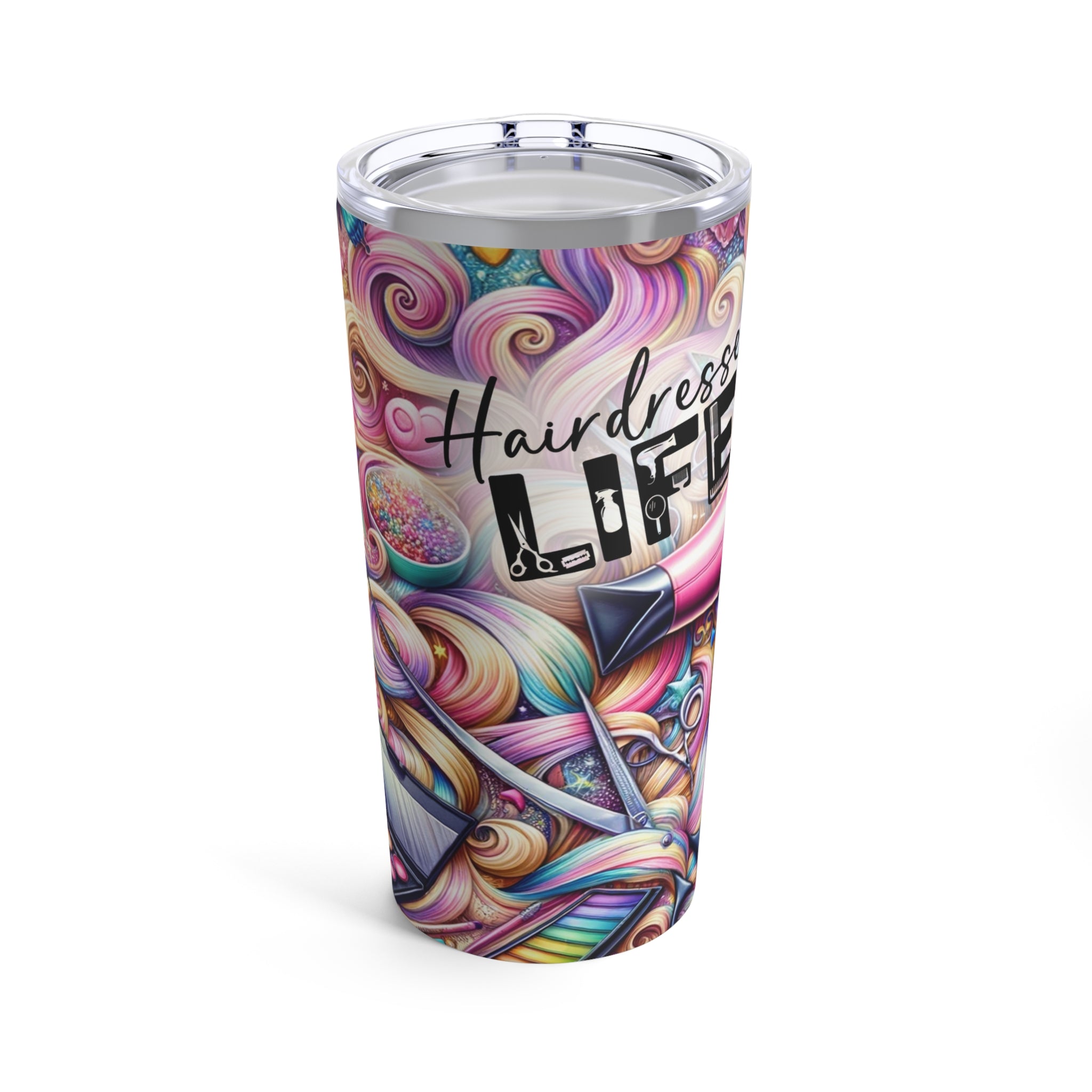Hairdresser Life, Stylist, Beautician Life Tumbler 20oz | Mug | 20 oz, Bottles & Tumblers, Home & Living, Kitchen, Seasonal Picks, Stainless steel, Sublimation, TikTok, Travel, Tumblers, White base | Printify