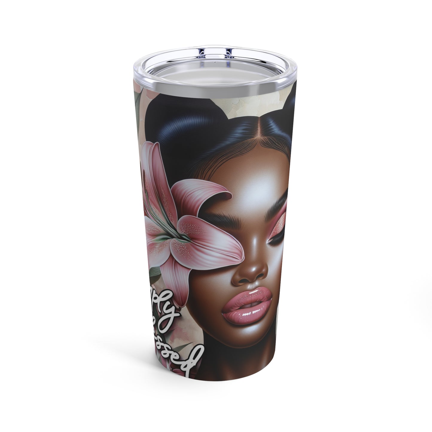 20oz Tumbler Simply Blessed African American Flowers | Mug | 20oz Tumbler, African American, Birthday Gift, Coffee Lover Gift, Custom Tumbler, Floral Design, Gift for Her, Handmade Tumbler, Home Office Decor, Mothers Day Gift, Personalized Cup, Simply Blessed, Unique Drinkware | Printify