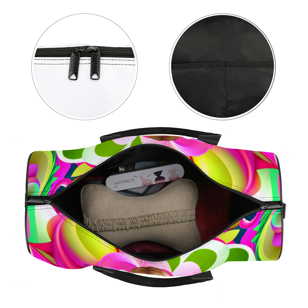 AKA Pink and Green Travel Luggage Gym Bags Duffel Bags