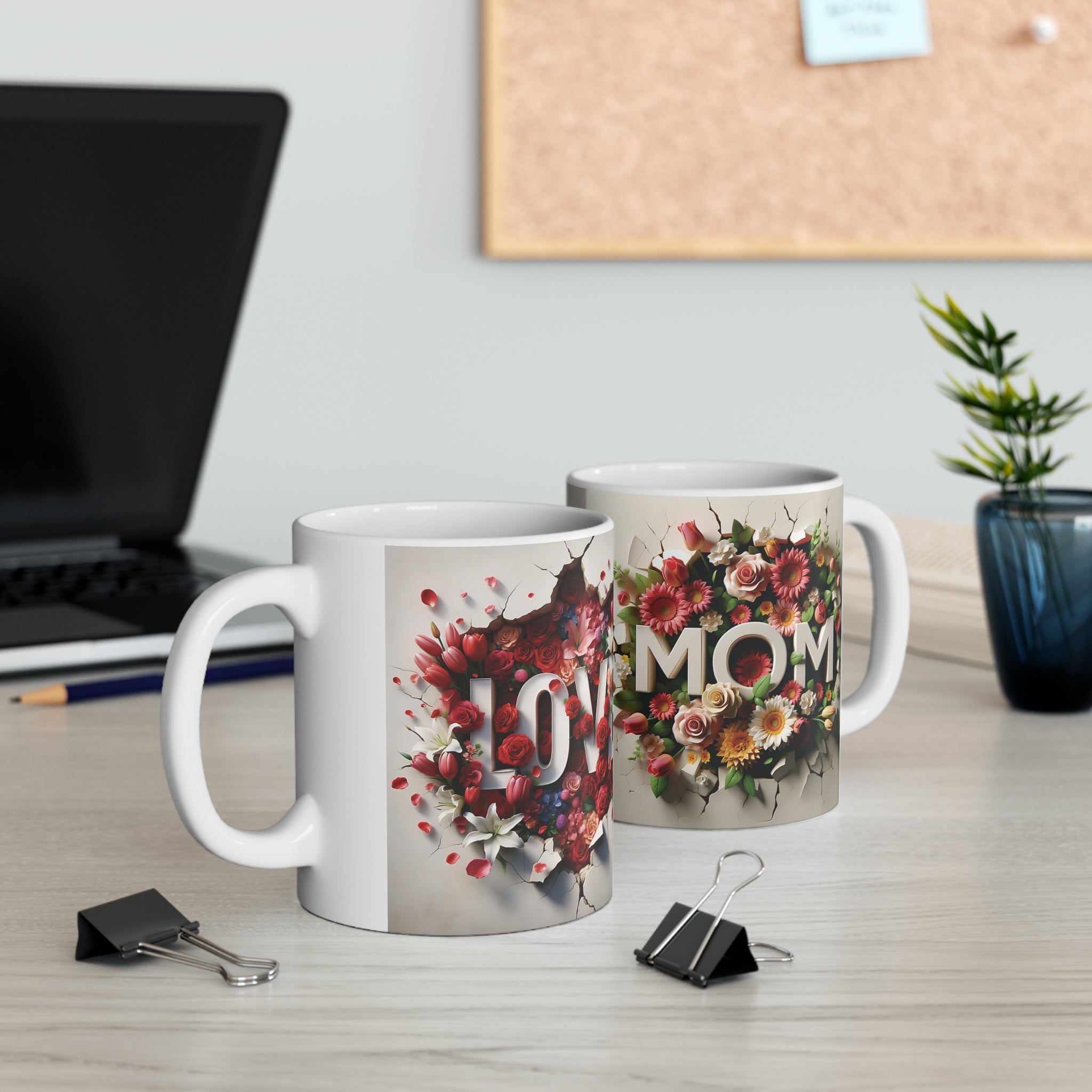 Love Mom, Mother's Day Gift, Grandmother's, Ceramic Mug, 11oz