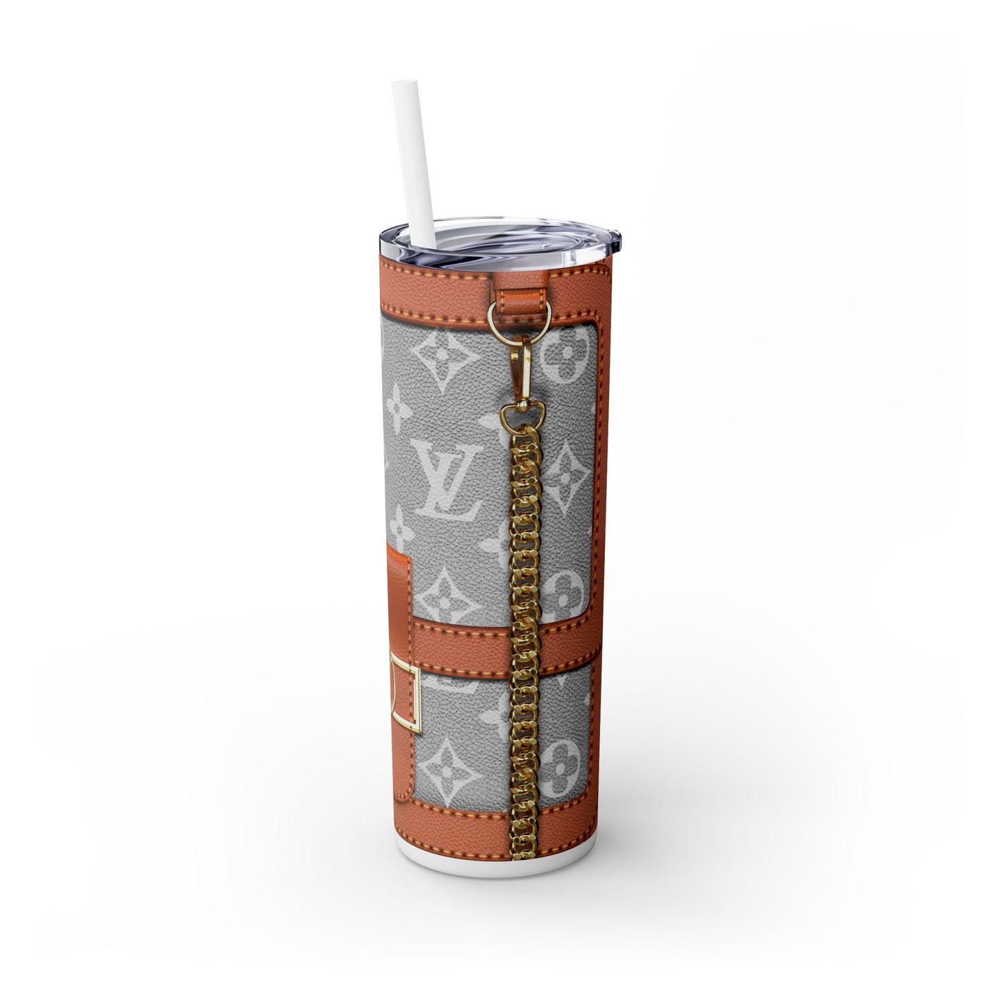 Louie Gray Skinny Tumbler with Straw, 20oz