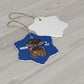 Blue & Yellow OES Ceramic Ornament - Order of the Eastern Star Christmas Gift Exchange