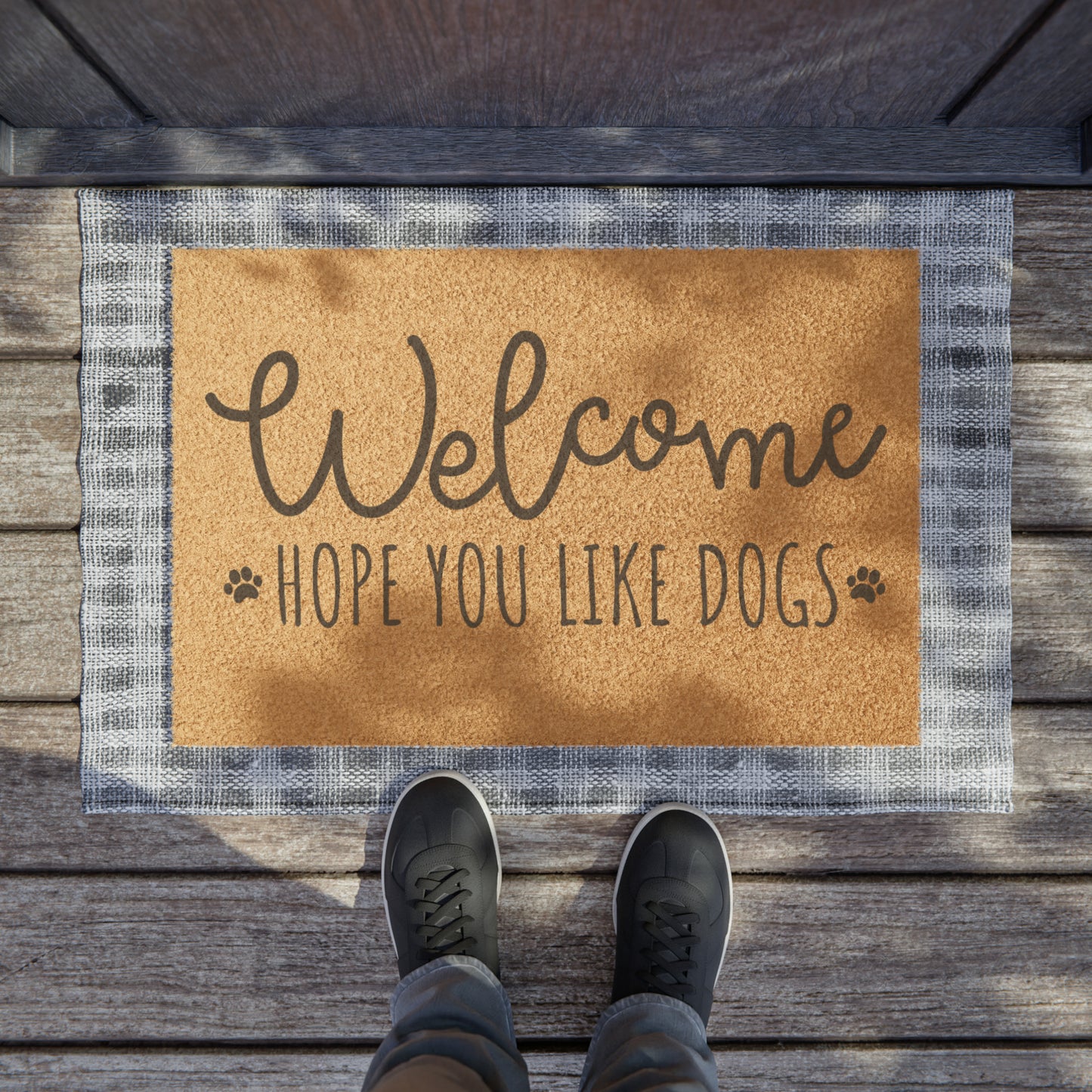 Welcome hope you like dogs Doormat, Funny Doormat, Welcome Doormat