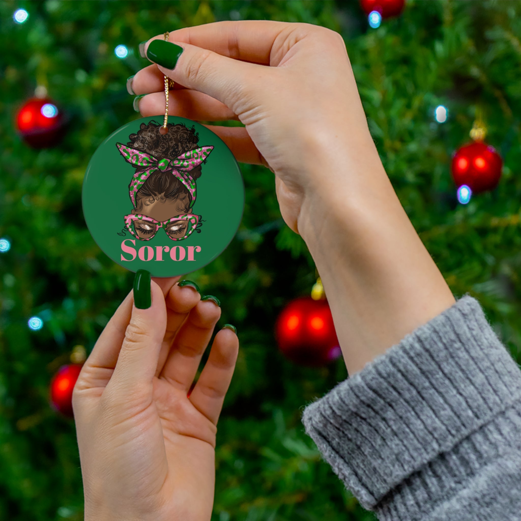 AKA, Sorority Ceramic Ornament -   Christmas Gift Exchange