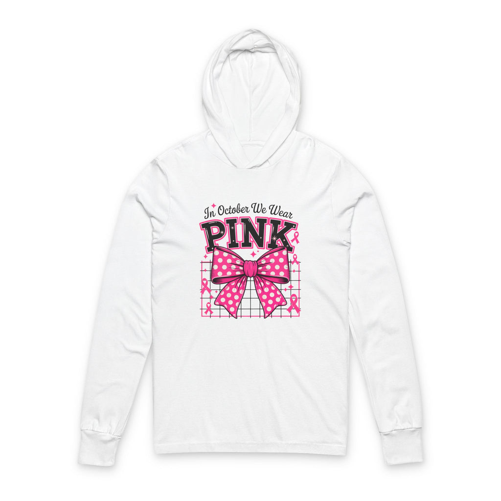 Pink October Awareness Unisex Hooded Long Sleeve Tee, Breast Cancer Awareness Month, Gift for Her, Supportive Apparel, Cancer Fighter Shirt