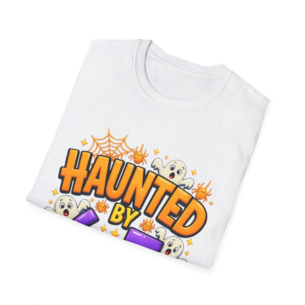 Haunted by 6-7 Unisex Softstyle T-Shirt, Spooky Halloween Tee, Kids Party Shirt, Fun Gift for Halloween, Ghosts and Ghouls Attire, [...]