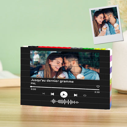 Personalized Music Code Colorful Building Brick Custom Photo Block | Inkedjoy