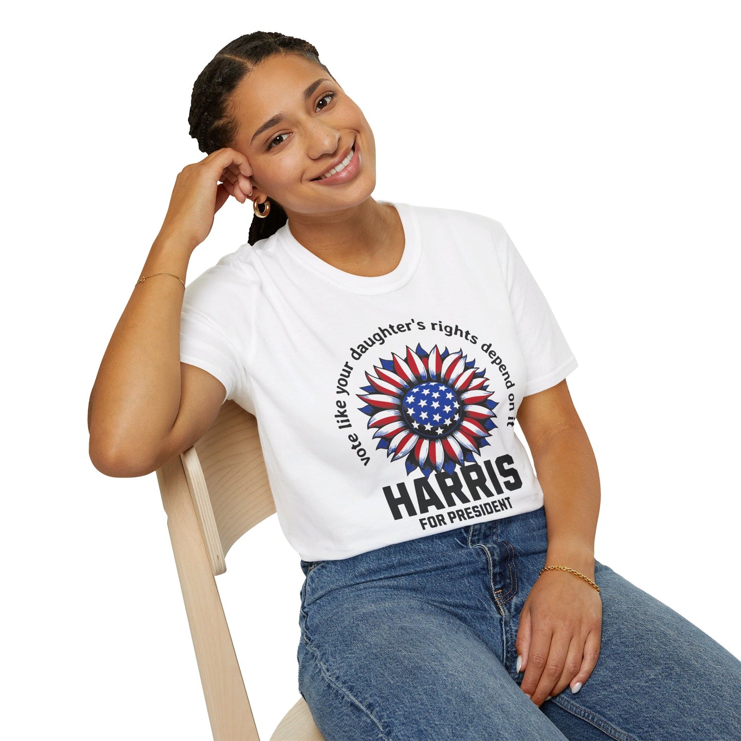 Vote Your Daughter Rights Depends on it,2024 Presidential Elections, Kama Harris for President, Kamala Harris, Unisex Softstyle T-Shirt