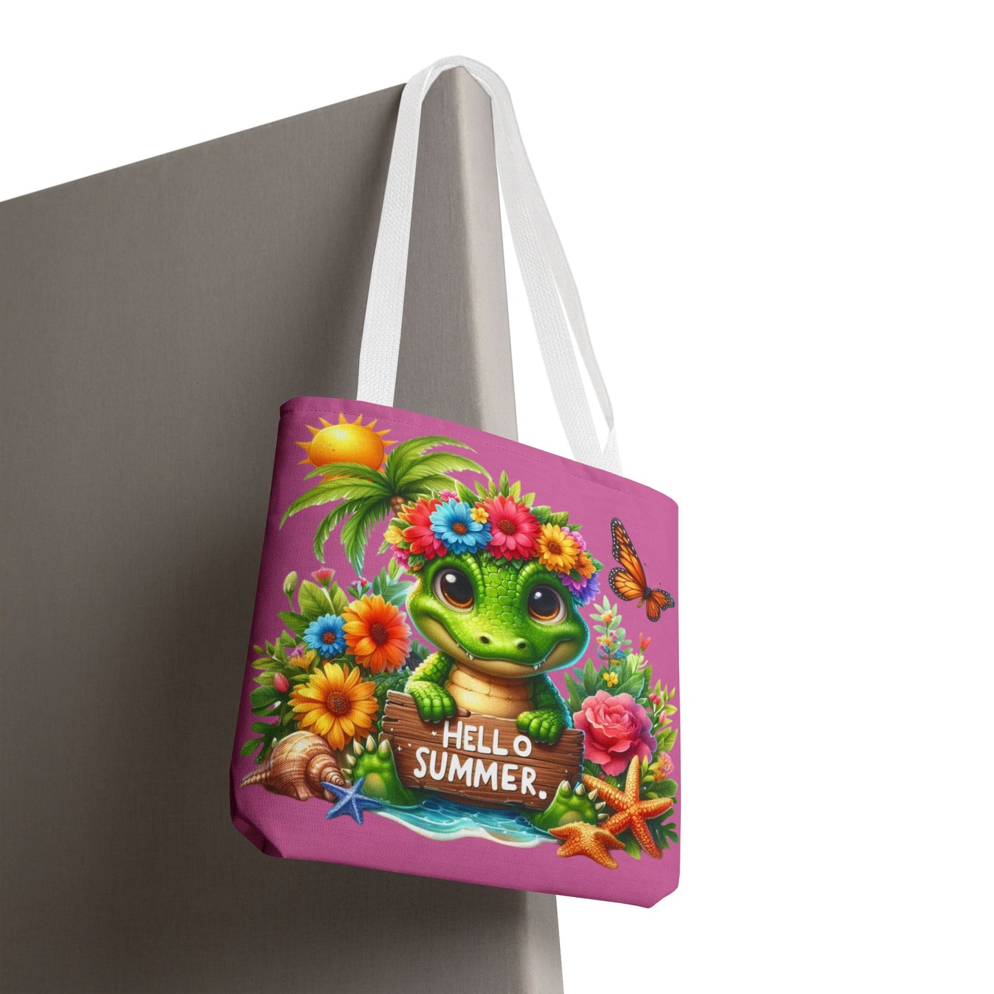 Hello Summer Cute Frog Tote Bag - Vibrant Beach Style for Summer Fun