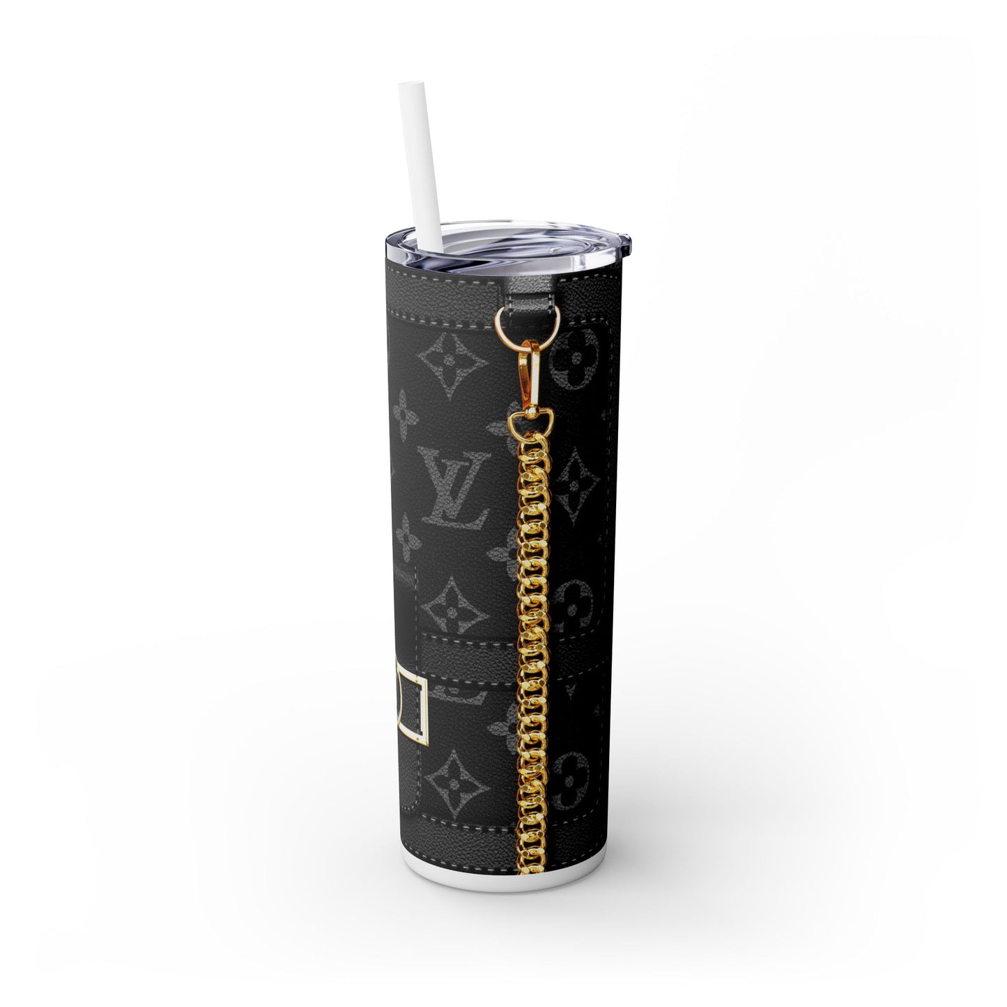 Black Louie Skinny Tumbler with Straw, 20oz