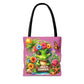 Hello Summer Cute Frog Tote Bag - Vibrant Beach Style for Summer Fun
