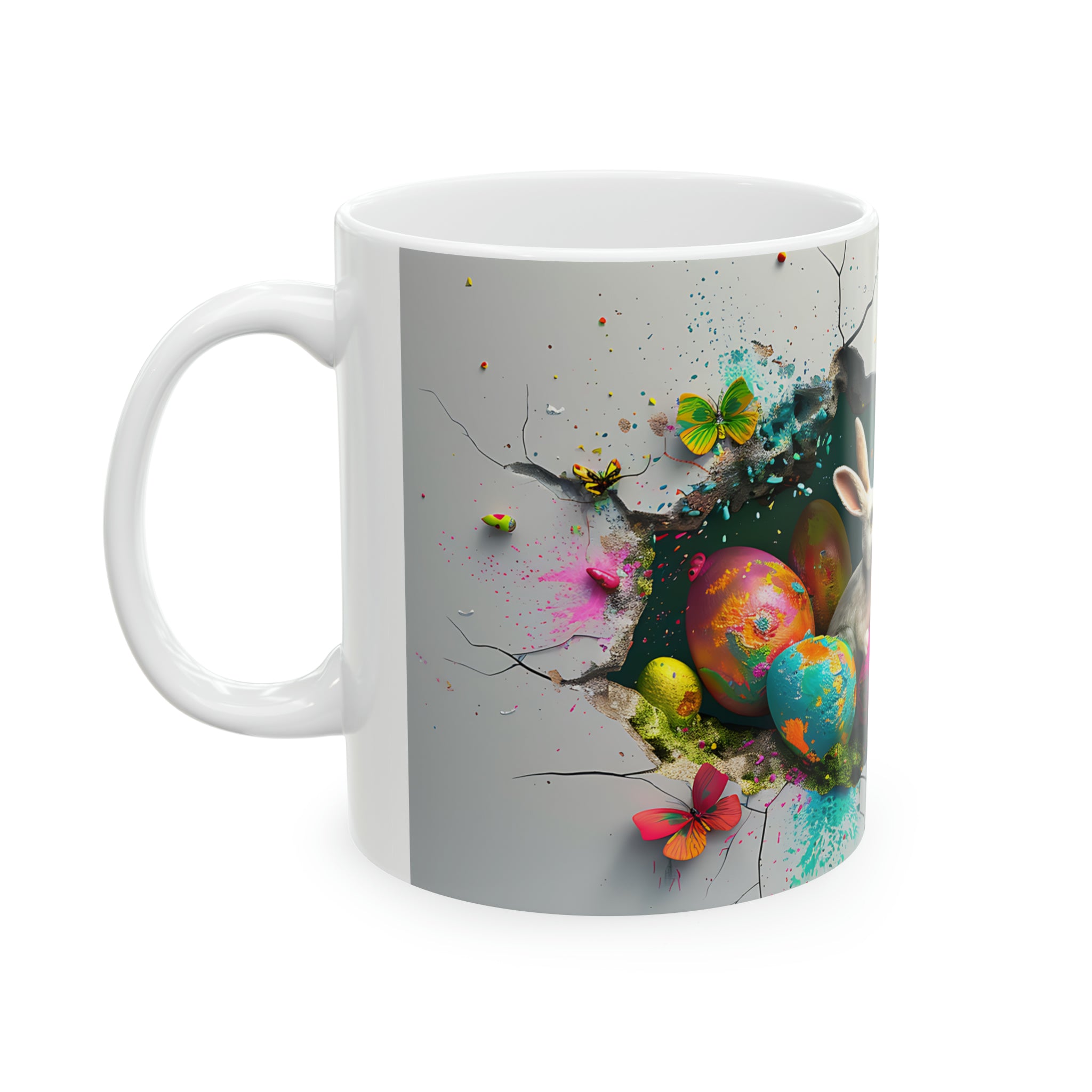 Easter Bunny, Peek A Boo #2 Design, Ceramic Mug, 11oz