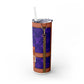 Louie Purple Skinny Tumbler with Straw, 20oz