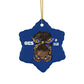 Blue & Yellow OES Ceramic Ornament - Order of the Eastern Star Christmas Gift Exchange