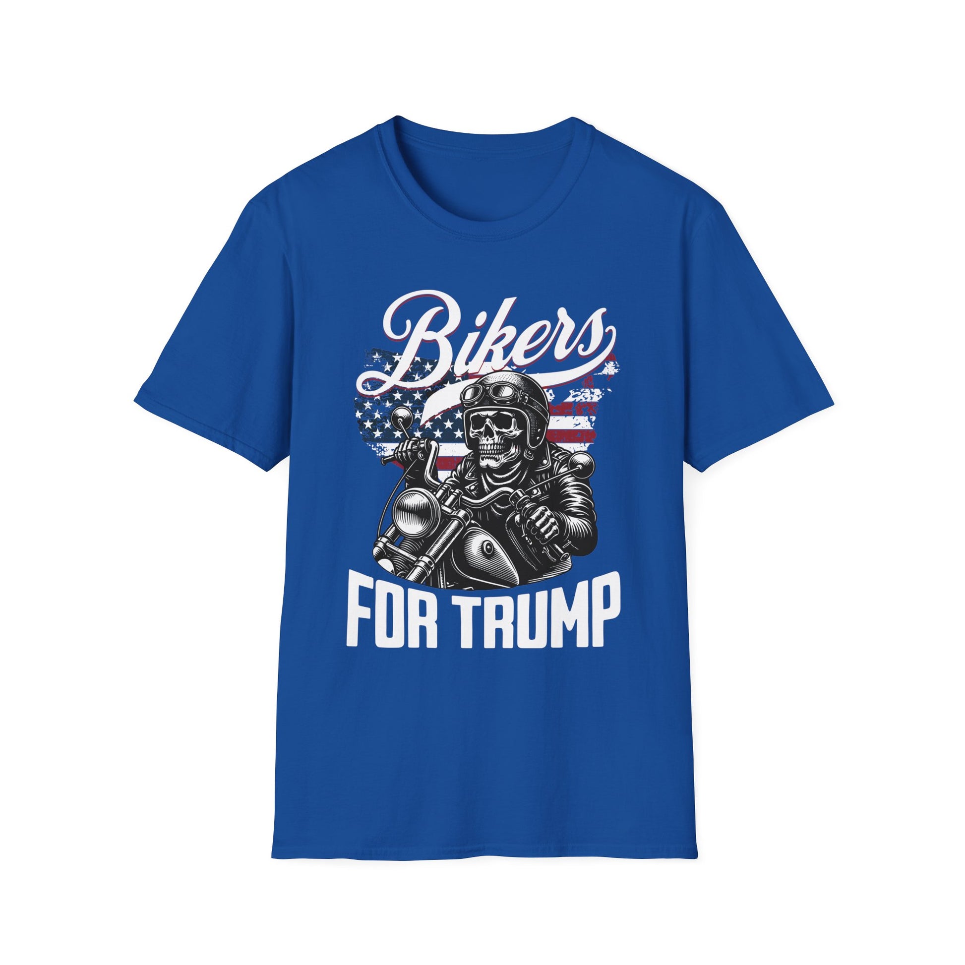 Bikers for Trump, Trump for President, 2024, Trump 2024, Make America Great Again, POTUS Unisex Softstyle T-Shirt | T-Shirt | Cotton, Crew neck, DTG, Men's Clothing, Neck Labels, Regular fit, Summer Picks, T-shirts, TikTok, Women's Clothing | Printify